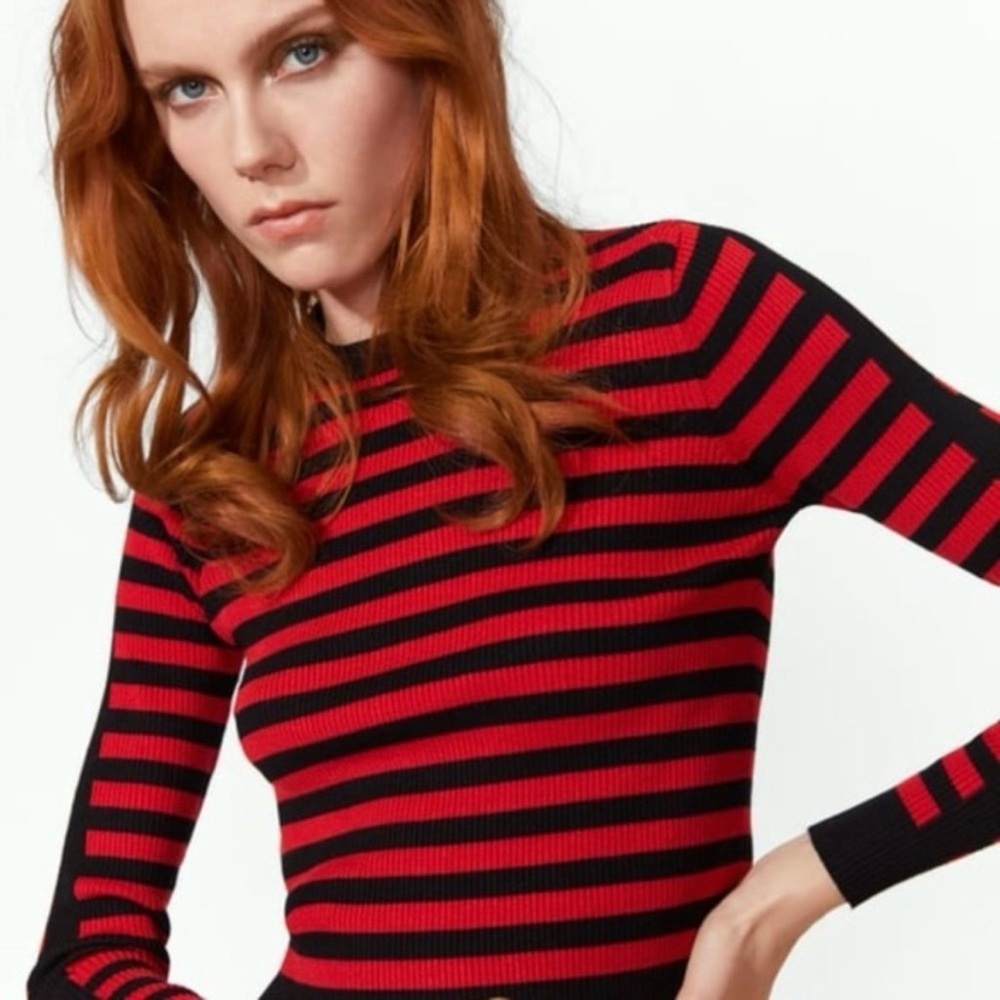 Zara Blogger’s Favorite Striped Ribbed Top & Skirt Set - Picture 4 of 12